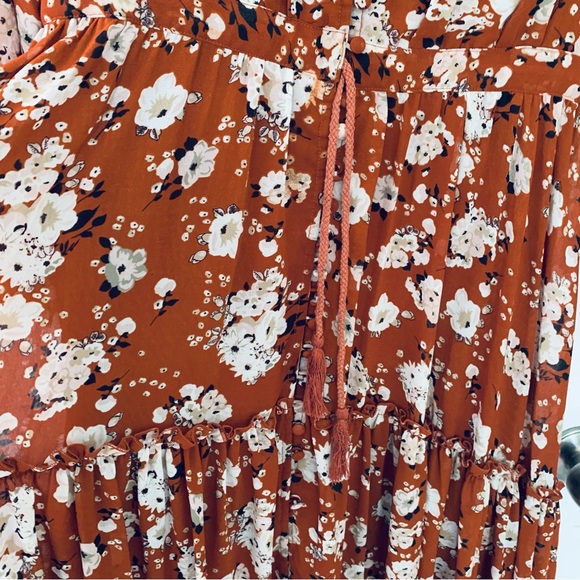 Spell Boho Maxi Hi-low Dress Burnt Ember floral print size XS - Picture 7 of 11